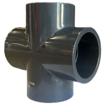 Крестовина d160 НПВХ (PVC-UH) PN16, клеевое соединение, AGVANA