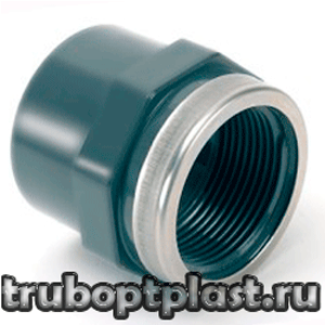 Муфта PVC-U/НПВХ внутр. резьба с металлическим кольцом