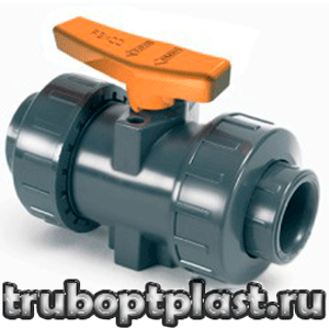 Шаровой кран PVC-U/НПВХ муфтовое окончание под клей для промышленного применения